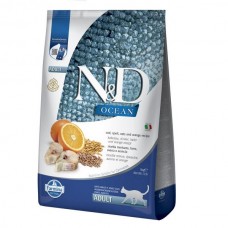 Фармина кет сухой N&D Low Grain Ocean ADULT с треской и апельсином 5 кг 36797 (X/01/98)