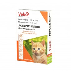 VEKO Ассуріті Плюс Спот Он для котів до 4 кг (3 х 0,4 мл; пак)