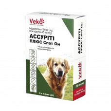 VEKO Ассуріті Плюс Спот Он для собак 10-25 кг ( 6 х 2,5 мл, пак)