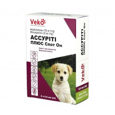 VEKO Ассуріті Плюс Спот Он для собак до 4 кг (6 х 0,4 мл; пак)