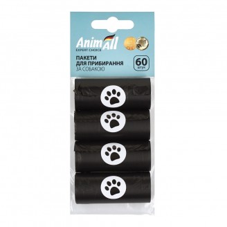 Сменные пакеты AnimAll 4 рулона по 15 штук, черные от AnimAll