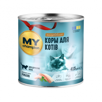 Мой чемпион вологий корм для кошек кусочки с рыбой 415г от Champion