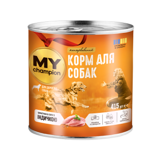 Мой чемпион вологий корм для собак кусочки с Индейкой 415г от Champion