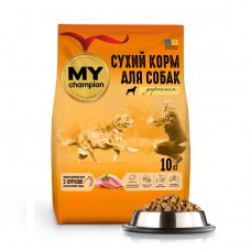 Мій чемпіон повнораціонний сухий корм для собак з куркою, 10 кг