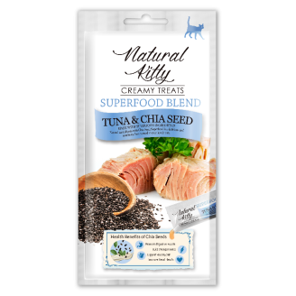 Natural Kitty Creamy Treats Tuna with Chia Seed Крем-снек для кошек со вкусом тунца и семян чиа, 4х12г от Pettric Pet Food