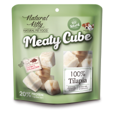 Natural Kitty Meaty Cube 100%Tilapia Ласощі для котів та собак у вигляді кубиків, тілапія 50г