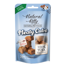 Natural Kitty Meaty Cube 100%Tuna Ласощі для котів та собак у вигляді кубиків, тунець 60г