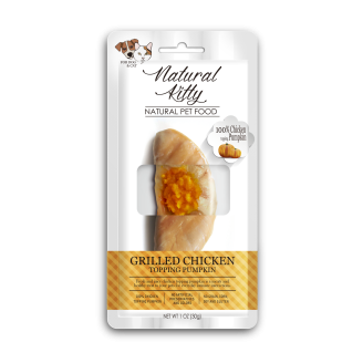 Natural Kitty Original Series GRILLED CHICKEN TOPPING PUMPKIN Лакомство для кошек и собак в виде кусочков от Pettric Pet Food