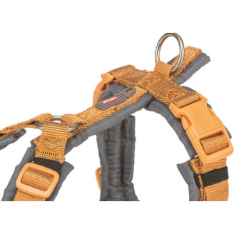 Купить Шлея Trixie Premium трекинговая для собак L 70–85 см 25 мм оранжево-серый от Trixie — Нейлоновые шлеи для собак | Zooprostir