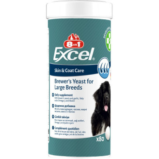 Купити Вітаміни 8in1 Excel Brewers Yeast Large Breed для собак великих порід, пивні дріжджі з часником, для шкіри та шерсті, 80 шт від 8in1 — Вітаміни для собак | Zooprostir