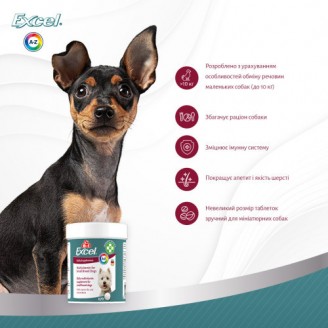 Купить Витамины 8in1 Excel Multi Vitamin Small Breed для собак мелких пород, мультивитамин, 70 шт от 8in1 — Витамины для собак | Zooprostir