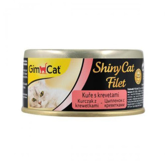 Влажный корм GimCat Shiny Cat Filet для кошек, курица и креветки, 70 г от GimCat