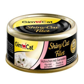 Влажный корм GimCat Shiny Cat Filet для кошек, курица и креветки, 70 г от GimCat