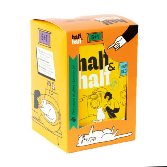 Набор влажных кормов Half&Half "5+1" для взрослых кошек, кусочки с лососем в желе, паучи, 6 шт*100 г от