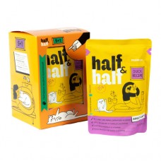 Набор влажных кормов Half&Half "5+1" для взрослых кошек, кусочки с уткой в соусе, паучи, 6 шт*100 г
