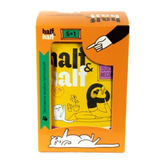 Набор влажных кормов Half&Half "5+1" для взрослых кошек, кусочки с уткой в соусе, паучи, 6 шт*100 г от