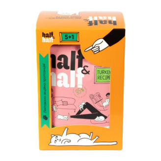 Набор влажных кормов Half&Half "5+1" для котят, кусочки с индейкой в желе, паучи, 6 шт*100 г от