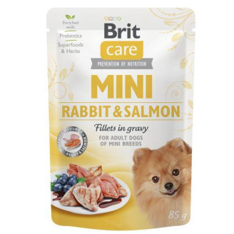 Влажный корм Brit Care Mini для собак, с филе кролика и лосося в соусе, 85 г от Brit Care