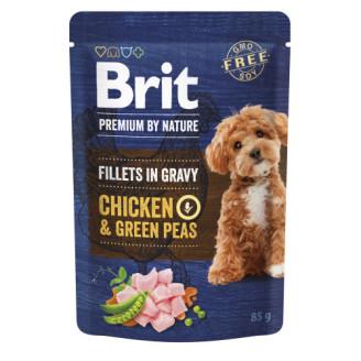 Корм влажный Brit Premium Fillets in Gravy Chicken & Green Peas для собак малых пород филе в соусе курица и от Brit Premium