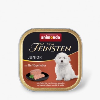 Корм вологий для цуценят Animonda Vom Feinsten Junior with Poultry liver з печінкою домашньої птиці 150 г від