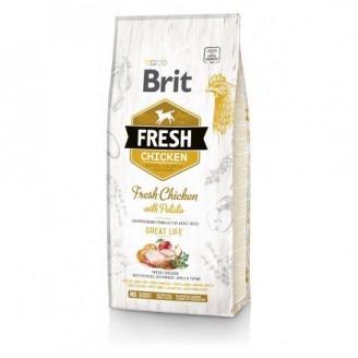 Купить Сухой корм Brit Fresh для взрослых собак всех пород, с курицей и картофелем, 12 кг от brit fresh — Brit Fresh | Zooprostir