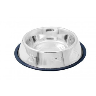 Миска SWI металлическая с резиновым ободком, с косточкой для собак, 2.2 л от Swastik Industries