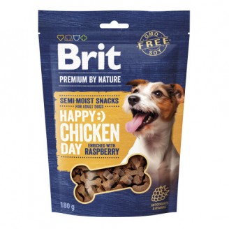 Купити Ласощі для cобак Brit Premium Semi-moist Snacks Chicken with Raspberry напіввологі з куркою і малиною 180 г від — Снеки, палички, міні кістки для собак | Zooprostir