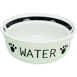 Миска Trixie Water керамічна для собак 0,25 d 13 см біло-чорна від Trixie