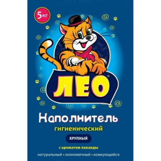 Бентонітовий наповнювач Лео дрібний (0,25-1,5 мм) з ароматом лаванди 5 кг від Лео
