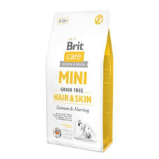 Сухой корм Brit Care GF Mini Hair & Skin для собак миниатюрных пород, для кожи и шерсти, с лососем и селедкой,
