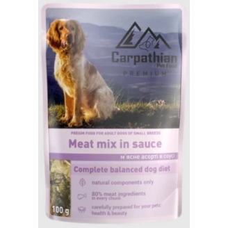 Вологий корм 100 г. Carpathian Pet Food М'ясне асорті в соусі (24) шт від Carpathian Pet Food