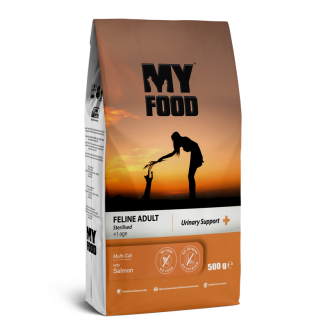 Сухой Корм Myfood Суперпремиум для взрослых стерилизованных кошек с Лососем 0,5 кг от Myfood