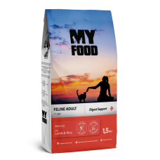 Сухий Корм Myfood Суперпреміум для дорослих котів з Ягням та Рисом 1,5кг