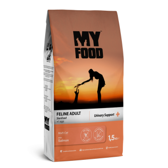 Сухой Корм Myfood Суперпремиум для взрослых стерилизованных кошек с Лососем 1,5 кг от Myfood