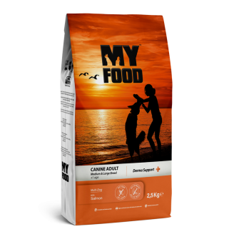 Сухой Корм Myfood Суперпремиум для взрослых собак средних и крупных пород с Лососем 2,5 кг от Myfood