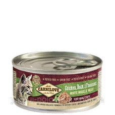 Вологий корм Carnilove Chicken, Duck and Pheasant for Adult cats 100г для кішок качка і фазан