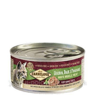 Купити Вологий корм Carnilove Chicken, Duck and Pheasant for Adult cats 100г для кішок качка і фазан від CarniLove — Carnilove для кішок | Zooprostir