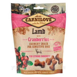 Купити Ласощі Carnilove Dog Crunchy Snack для собак, ягня та журавлина, 200 г від CarniLove — Снеки, палички, міні кістки для собак | Zooprostir