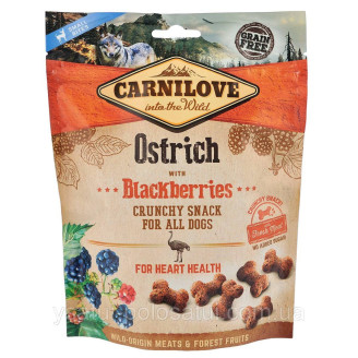 Купити Ласощі Carnilove Dog Crunchy Snack для собак, м'ясо страуса та ожина, 200 г від CarniLove — Снеки, палички, міні кістки для собак | Zooprostir