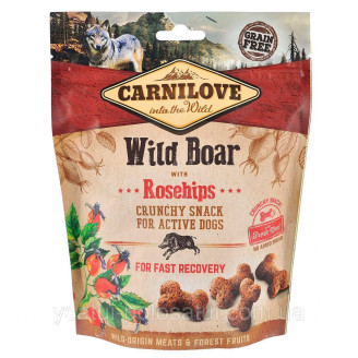 Купити Ласощі Carnilove Dog Crunchy Snack для собак, дикий кабан та шипшина, 200 г від CarniLove — Снеки, палички, міні кістки для собак | Zooprostir