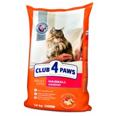 Корм Клуб 4 лапы Hairball control 14 кг для выведения комков шерсти у кошек